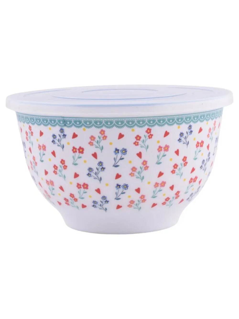 The Woman Pioneer Home Heritage Floral lids 10-Piece Melamine Mixing Bowl Set